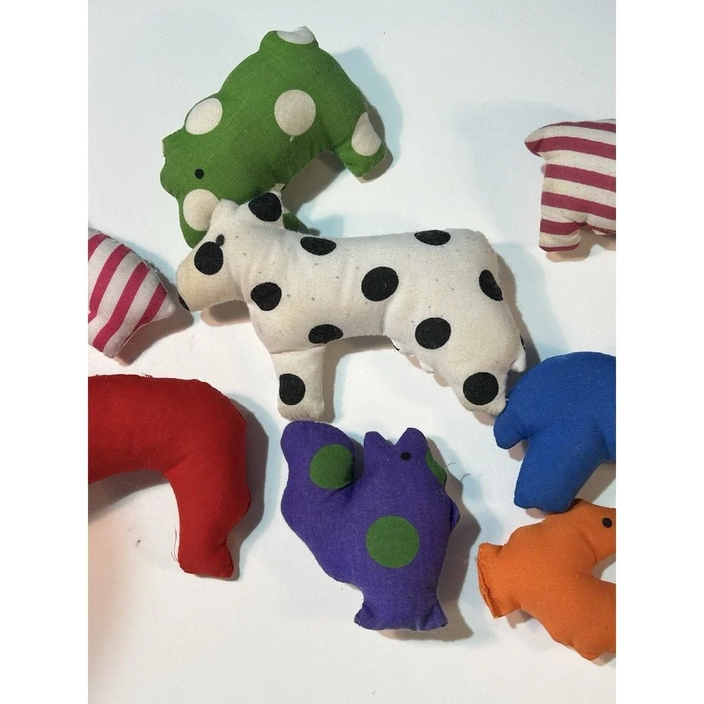 Vintage IKEA Soft Toy Barn Carrying Bag with Plush Animals Cow Pig Set Retired